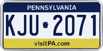 PA license plate KJU2071