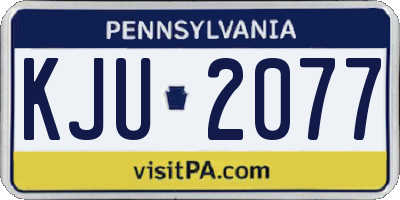 PA license plate KJU2077