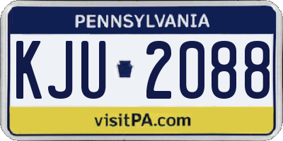 PA license plate KJU2088
