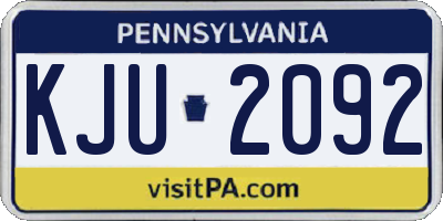 PA license plate KJU2092