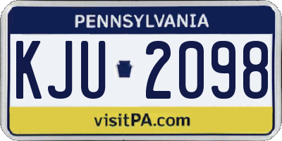 PA license plate KJU2098