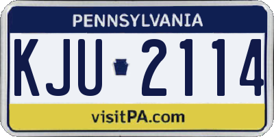 PA license plate KJU2114