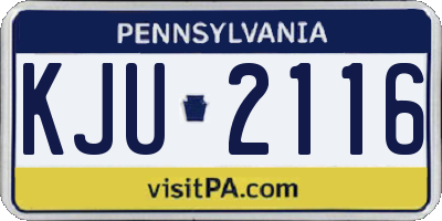 PA license plate KJU2116