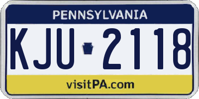 PA license plate KJU2118
