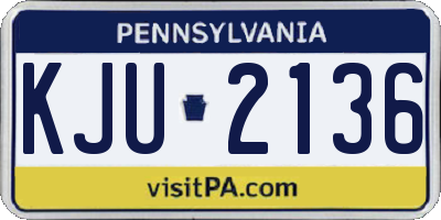 PA license plate KJU2136