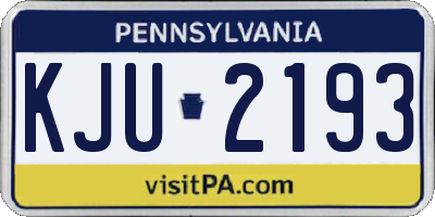 PA license plate KJU2193