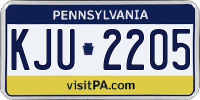 PA license plate KJU2205