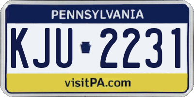 PA license plate KJU2231