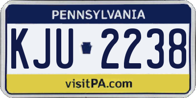 PA license plate KJU2238
