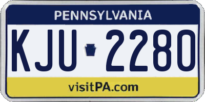 PA license plate KJU2280