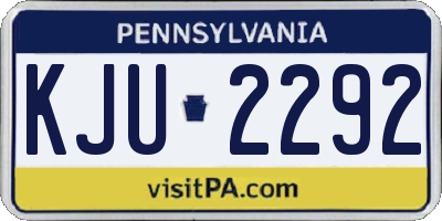 PA license plate KJU2292