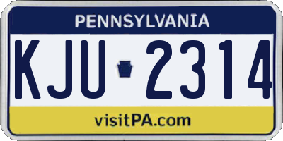 PA license plate KJU2314