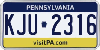 PA license plate KJU2316
