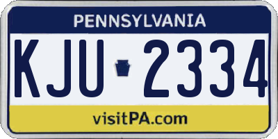 PA license plate KJU2334