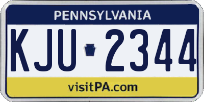 PA license plate KJU2344