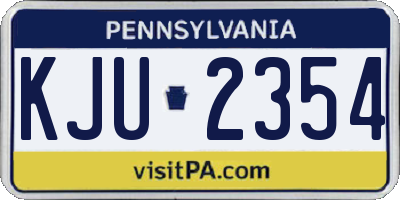 PA license plate KJU2354