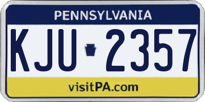PA license plate KJU2357