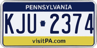 PA license plate KJU2374