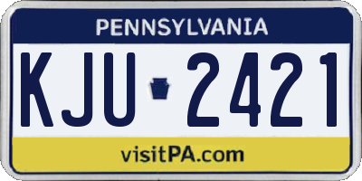 PA license plate KJU2421