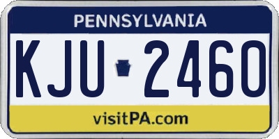 PA license plate KJU2460