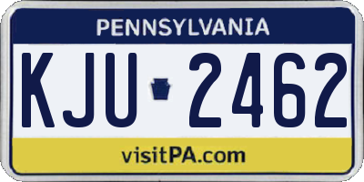 PA license plate KJU2462