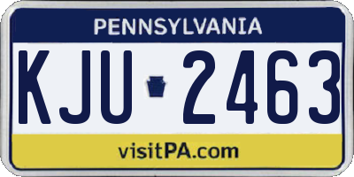 PA license plate KJU2463