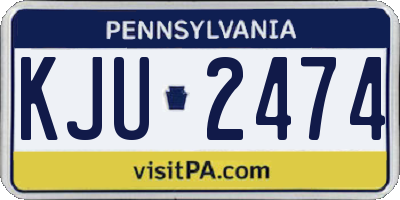 PA license plate KJU2474