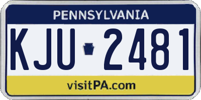 PA license plate KJU2481