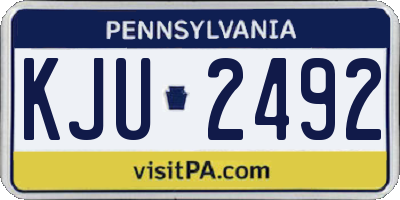 PA license plate KJU2492