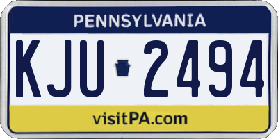 PA license plate KJU2494