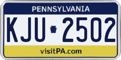 PA license plate KJU2502