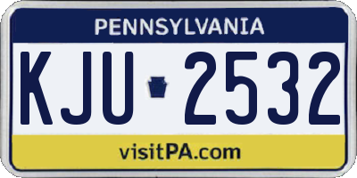 PA license plate KJU2532