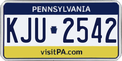 PA license plate KJU2542
