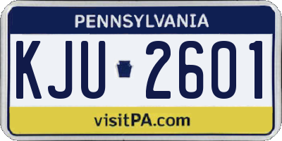 PA license plate KJU2601