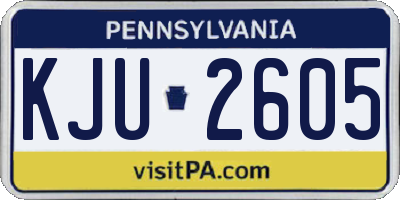 PA license plate KJU2605