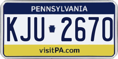 PA license plate KJU2670