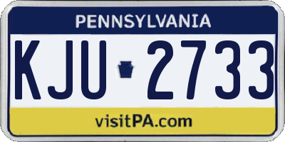 PA license plate KJU2733