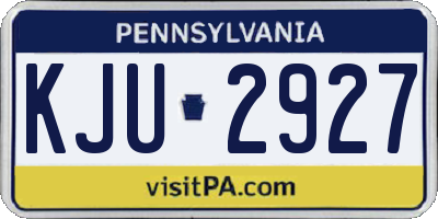 PA license plate KJU2927