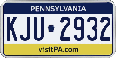 PA license plate KJU2932