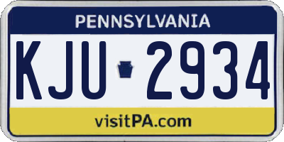 PA license plate KJU2934