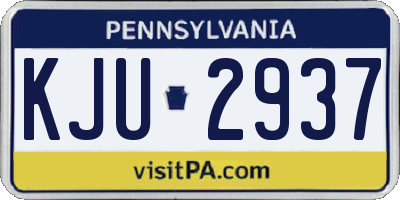 PA license plate KJU2937