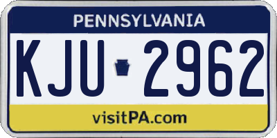 PA license plate KJU2962