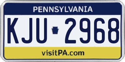 PA license plate KJU2968