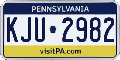 PA license plate KJU2982