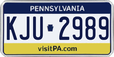 PA license plate KJU2989