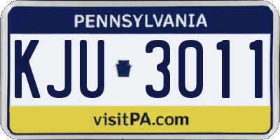 PA license plate KJU3011