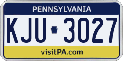PA license plate KJU3027