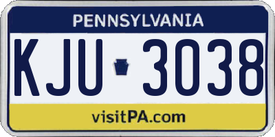 PA license plate KJU3038