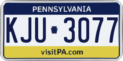 PA license plate KJU3077