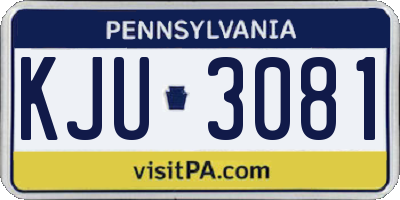 PA license plate KJU3081